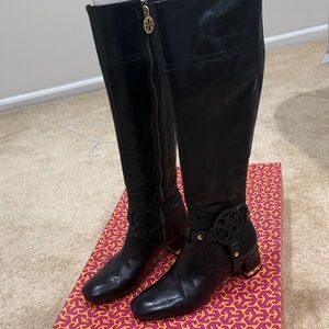 Tory Burch Black Knee-High Boots